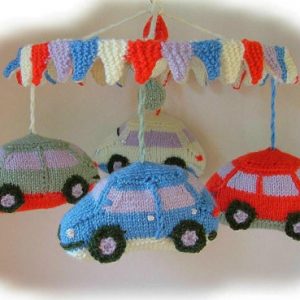 BUMPER CAR BABIES MOBILE toy knitting pattern