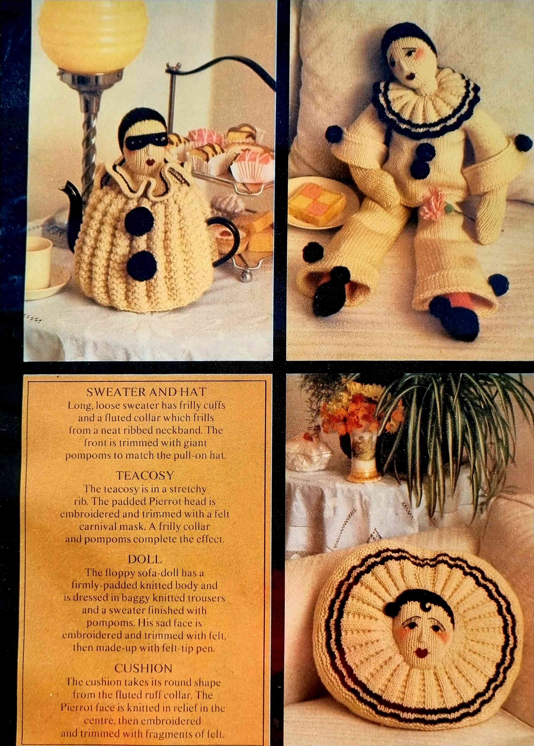 ALAN DART Pierrot Doll,Cushion,Tea Cosy