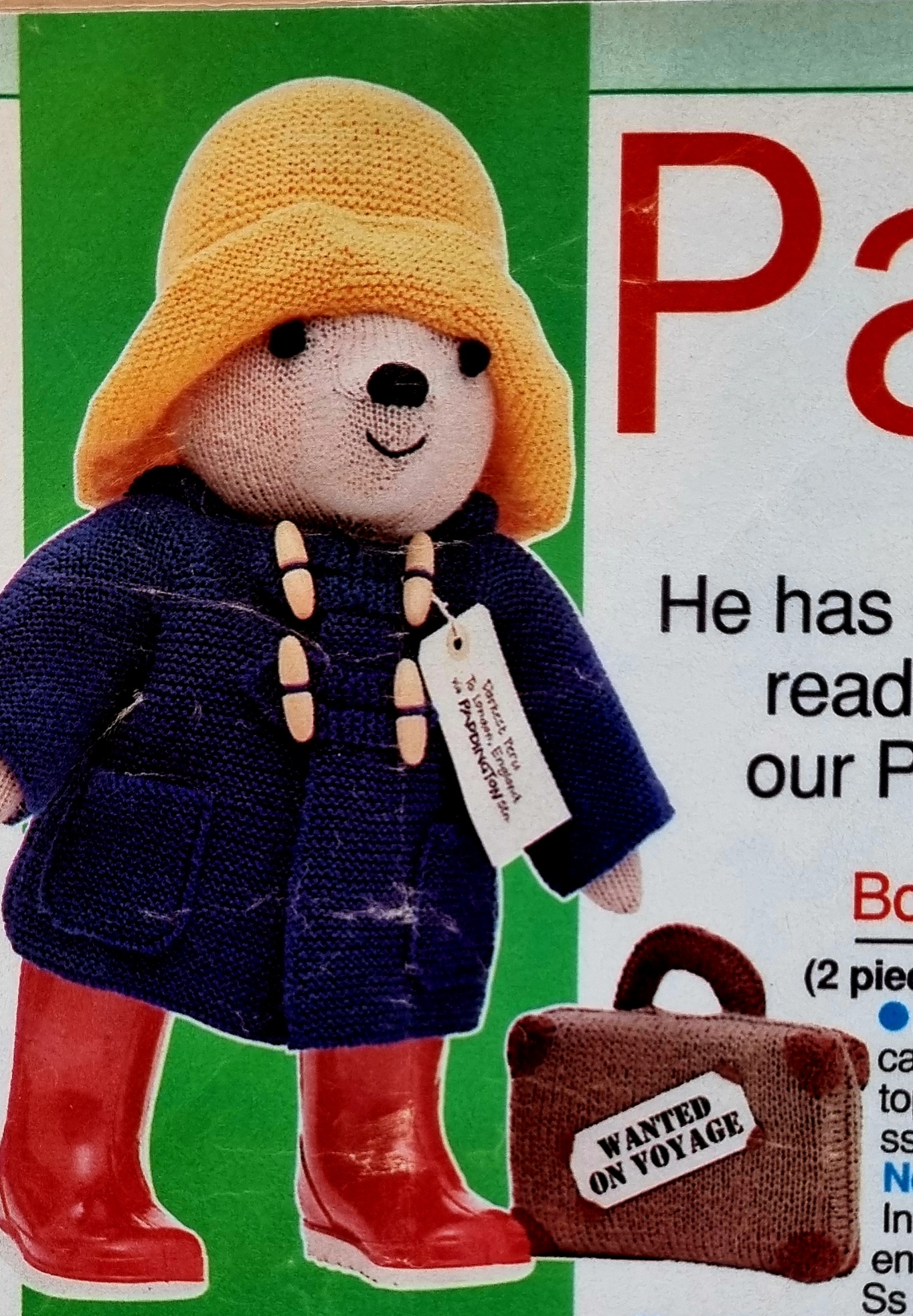 ALAN DART Paddington Bear toy knitting pattern