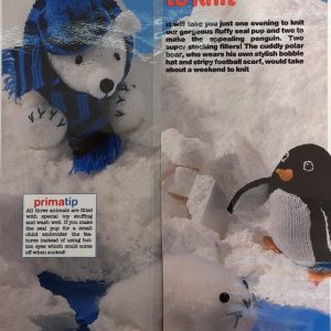 Polar Bear,Seal and Penguin toy knitting pattern